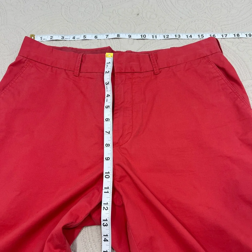 Polo Golf Ralph Lauren Mens Salmon Red Pima Cotton Chino Shorts Sz 34 Flat Front